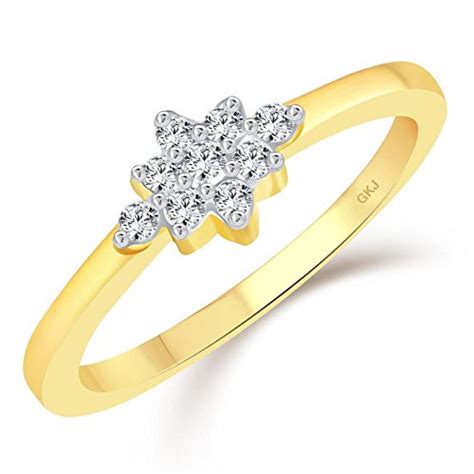 Gk Jewellers Star Diamond Studded Gold Plated Alloy Cubic Zirconia ...
