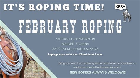 KRRA February Roping, Broken Y Arena, Augusta, 15 February 2025 | AllEvents