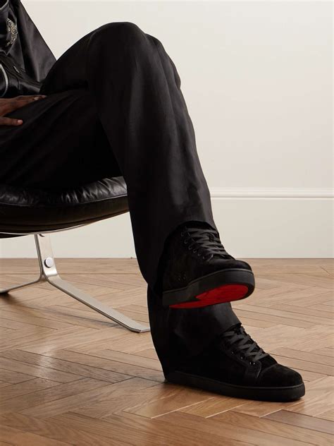 CHRISTIAN LOUBOUTIN Louis Logo-Embellished Suede High-Top Sneakers for ...