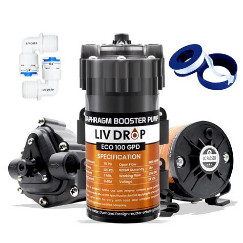 Liv Drop RO Booster Pump Motor 100 GPD Heavy Duty Diaphragm Motor ...