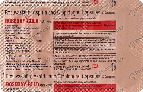Roseday Gold 10mg Strip Of 10 Capsules: Uses, Side Effects, Price ...