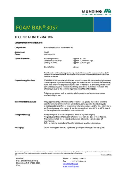 FOAM BAN® 3057 | Münzing Chemie