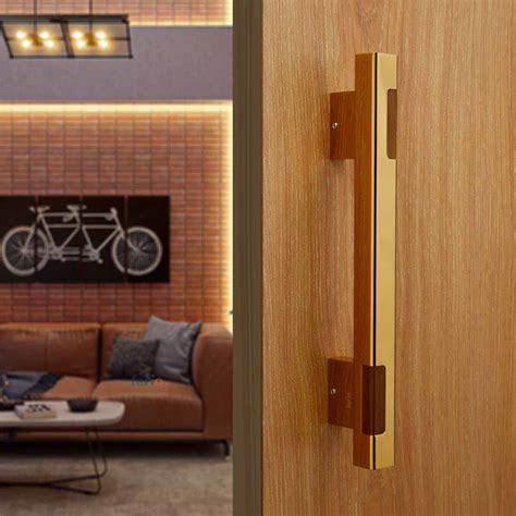 FERIO Premium Main Door Handle PVD Gold Aluminum and Wooden Main Door ...