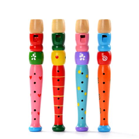 木制卡通笛子 木质竖笛 6孔小短笛 吹奏乐器婴幼儿益智玩具-阿里巴巴
