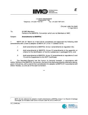 Fillable Online ics org Amendments to MARPOL - Iranian Classification ...