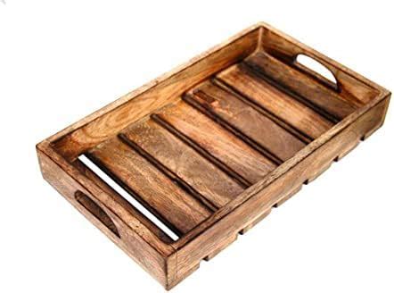 Craft Expertise Mango Wood Serving Tray, Brown, 1 Piece(Rectangular ...