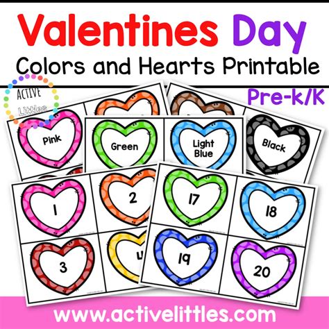 Valentine's Day Colors and Math Printable - Active Littles