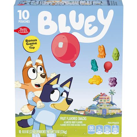 Bluey Fruit Flavored Snacks, Treat Pouches, Gluten Free Snack, 10 Ct, 8 ...