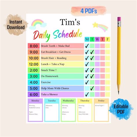 Image result for Time Table Routine Chart
