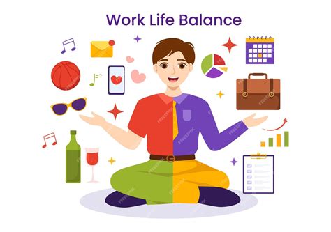 Premium Vector | Work life balance illustration of person balancing ...