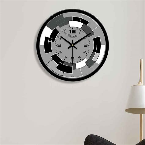 Grey Abstract Pattern Designer Wall Clock – Vibecrafts