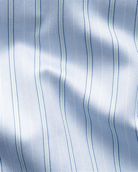 Striped White Collar Signature Twill Shirt - Eton