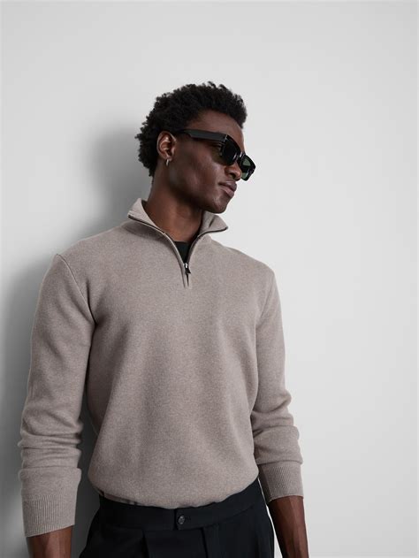 Mens Natural Half-Zip Funnel Neck Jumper | Primark