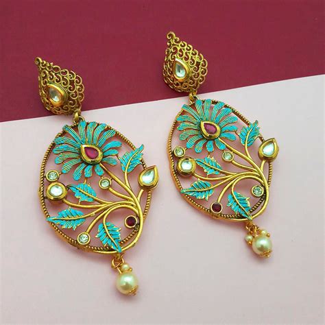 Amina Creation Gold Plated Dangler Earrings – JewelEMarket