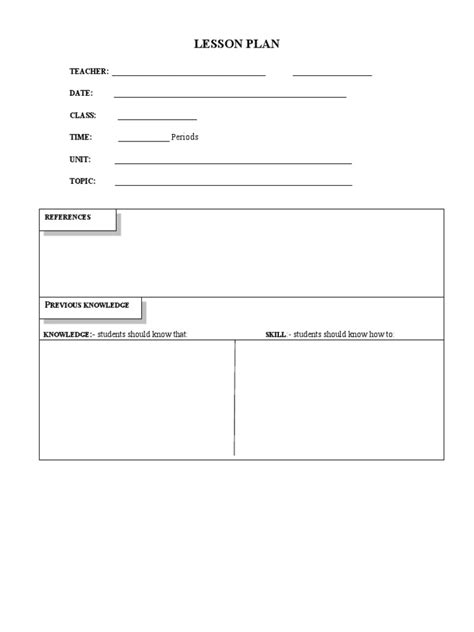 Image result for Example Lesson Plan Template