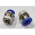 CRAFTSFY 1/4" X 12 MM OD Pneumatic Push Type Male Connector Push in ...