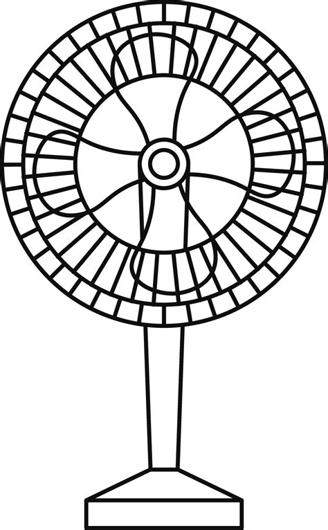Electric fan made by black line art illustration. 25054848 Vector Art ...