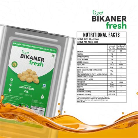 Bikaner Fresh Soyabean Oil 15 Litre Tin Refined & Pure, Best for Daily ...