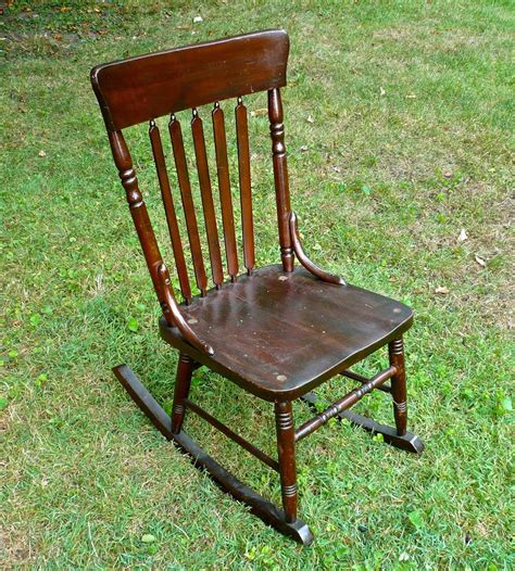 Armless Sewing Rocking Chair Antique Wood Antique Chair
