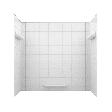 Swanstone Veritek 28-in L x 51.625-in W x 59.625-in H White 3-Piece ...