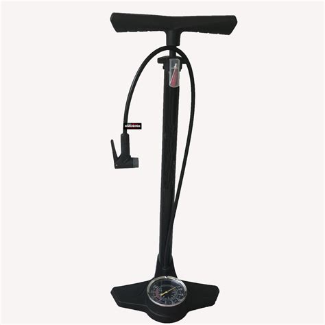 Aluminum Bicycle Floor Pump with Gauge & Valve Adapter for All Bike Types