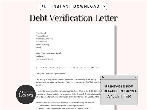 Debt Validation Letter Template - Ablebionics