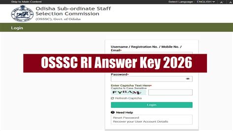 OSSSC RI answer key 2026 out: Download ICDS supervisor, ARI, amin ...