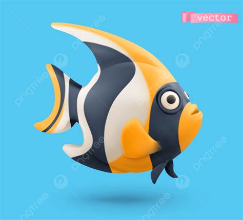 Angelfish Vector Hd PNG Images, Moorish Idol Fish Cartoon Angelfish ...