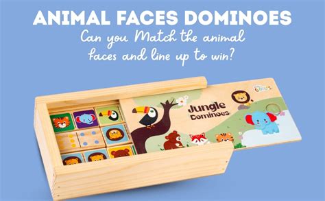 Cots and Cuddles Wooden Animal Theme Dominoes Game for Kids | Matching ...