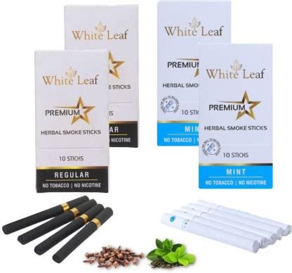 White Leaf Herbal Cigarettes Tobacco & Nicotine Free Regular, Mint ...