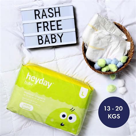 Buy HEYDAY NATURAL & ORGANIC LARGE BABY DIAPERS (7 DIAPERS | 13-20 KG ...