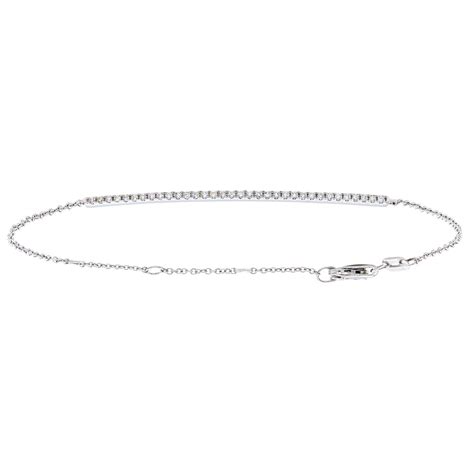 14K White Gold Diamond Flower Chain Bracelet For Sale at 1stDibs
