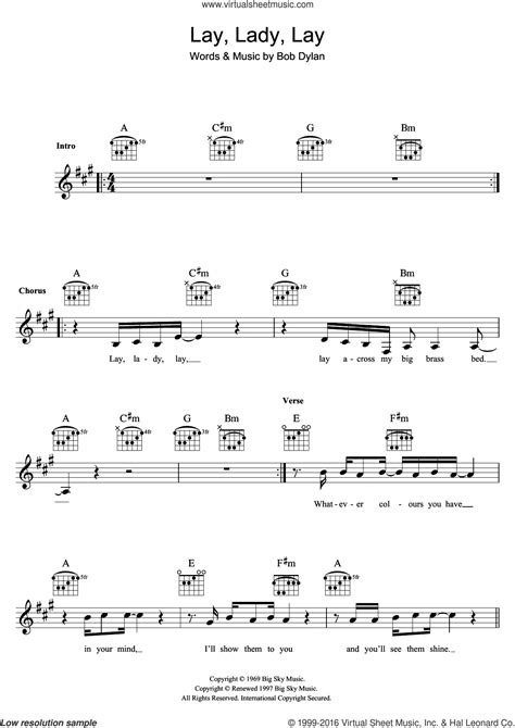 Lay Lady Lay Guitar Chords