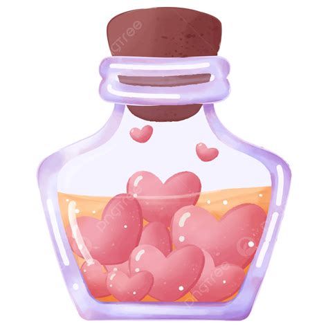Cute Love Potions Bottle Illustration Vector, Love Potions, Bottle ...