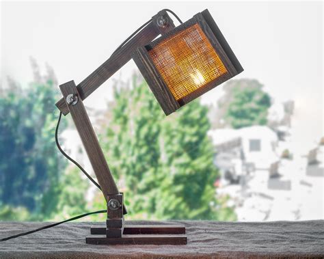 Burlap Table Lamp Wooden Torchere Folding Wood Lamp Wood - Etsy India