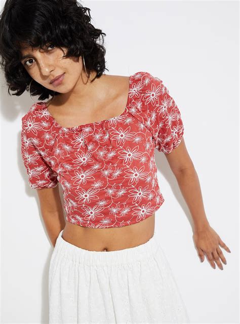 Buy URB_N Women Embroidered Crop Top Online at just Rs. 799.0 ...