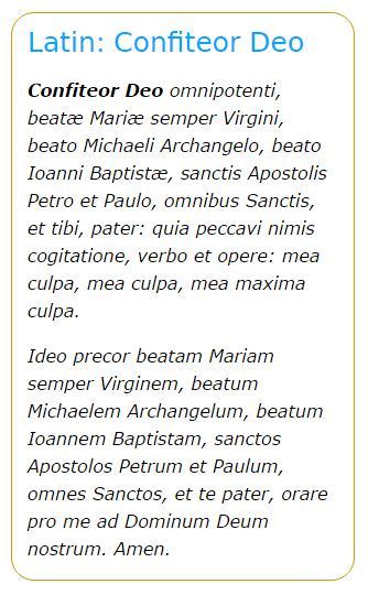 Image result for Latin Language Lessons Confiteor