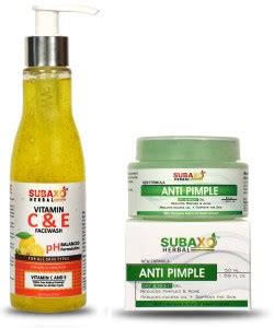 Subaxo Herbal Vitamin C & E Face Wash 200 ml And Herbal Anti Pimple Gel ...