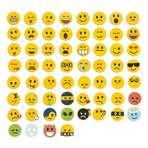 Buy Jumbo Kit 120tlg. Emoji Smiley Face Magnets, 60 Different Emojis ...