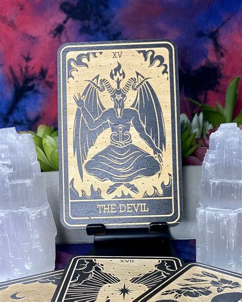 15 | the Devil Tarot Card | Major Arcana | Mystic Wooden Major Arcana ...