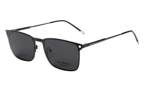 GREY JACK Rectangle Metal Clip On Glasses for Myopia Men Women 80003 ...