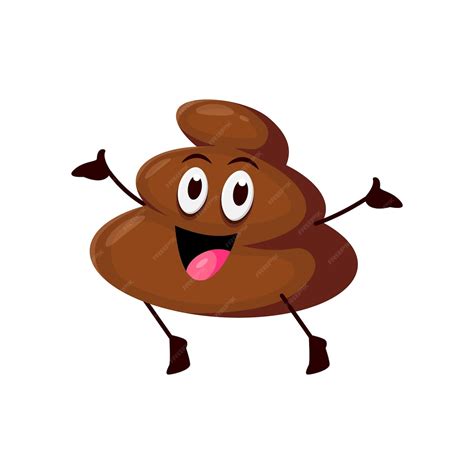 Premium Vector | Funny poo excrement cartoon poop emoji character