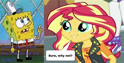 SpongeBob Asks Sunset Shimmer by GeoNonnyJenny on DeviantArt