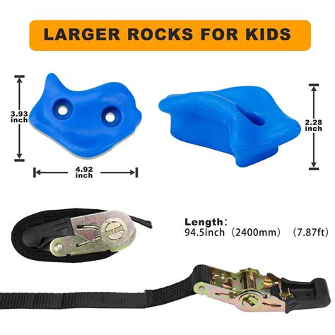 Buy EGL YXBOOM 15 Rock Climbing Holds for Kids and Adult with 6 Ratchet ...