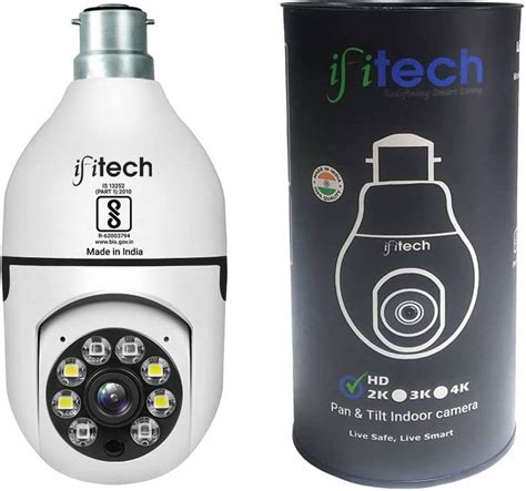 IFITech 3MP HD Bulb Type PTZ Indoor HD CCTV Wireless Camera | Security ...