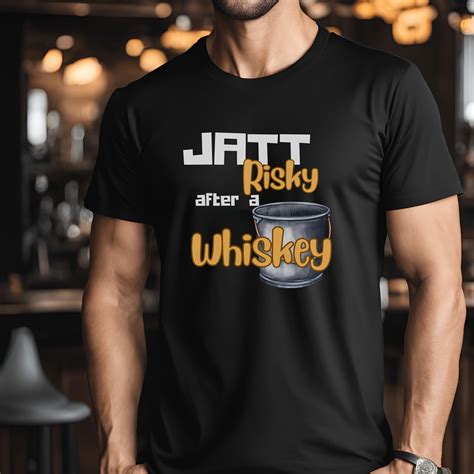 Male round neck t-shirt- Jatt Risky after Whisky – The Owl store