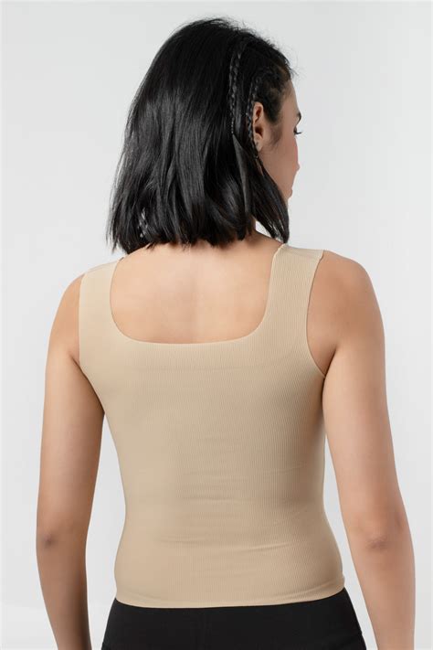 Treven Square-Neck Camisole | Striped Textured Top – Oraani