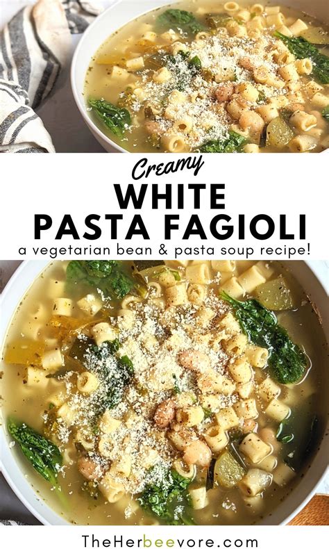 White Pasta Fagioli Recipe (No Meat) - The Herbeevore