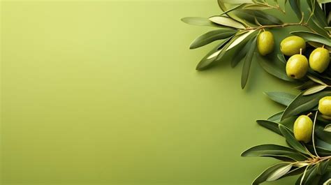 Olive branches and green olives on light green background | Premium AI ...