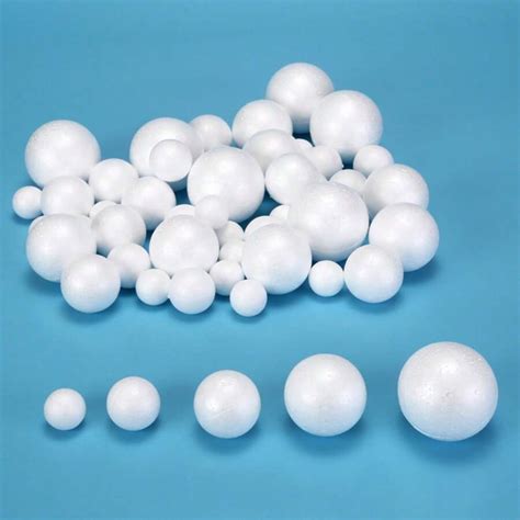 70pcs Assorted Size Smooth Styrofoam Balls, White Polystyrene Foam ...